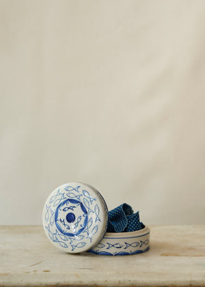 Vintage Ceramic Fish Trinket Jar