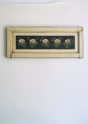 Antique Folk Art Painted Roses on Wood