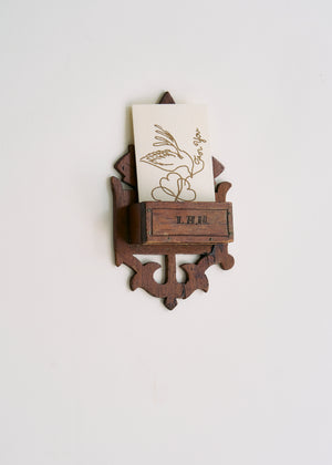 Small Antique Folk Art Carved Wall Pocket