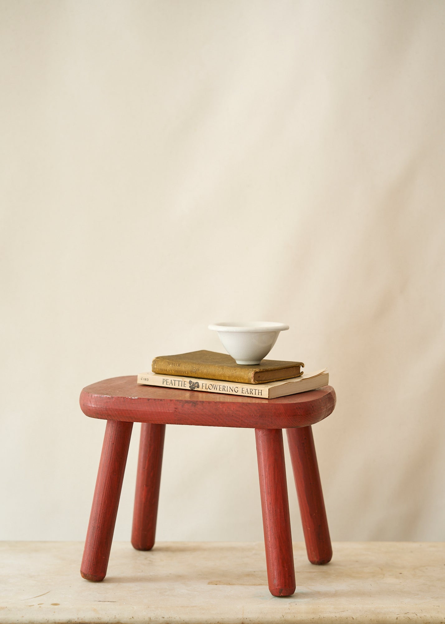 Patterned Red Stool Vintage Red Painted Stool – FORESTBOUND