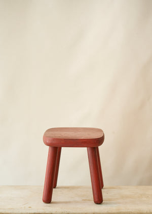 Vintage Red Painted Stool