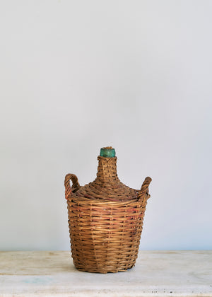 Antique Wicker Demijohn Bottle