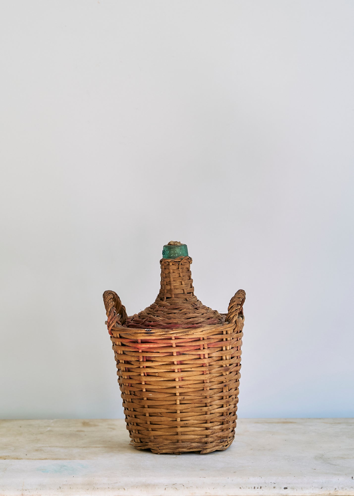Antique Wicker Demijohn Bottle