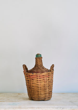 Antique Wicker Demijohn Bottle