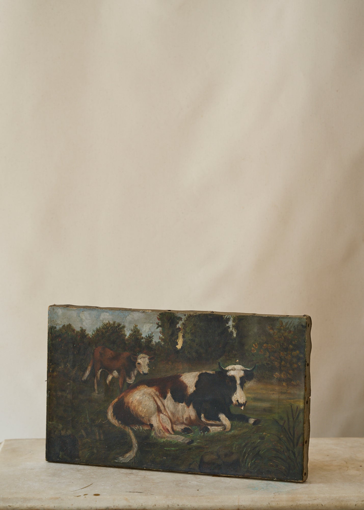 Cows in the Pasture Oil Painting