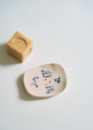 Hand Painted Ceramic Soap Dish