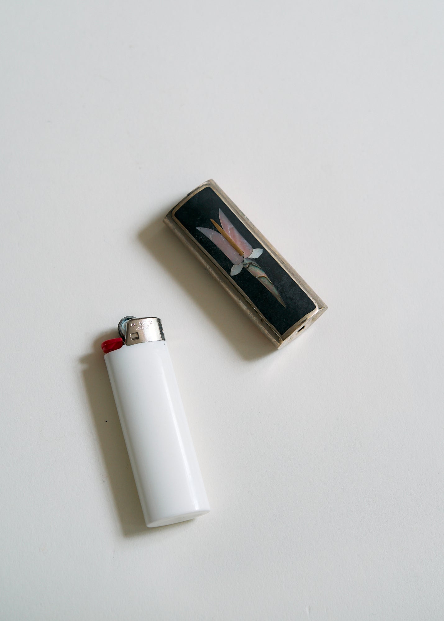 Vintage Handcrafted Sterling Inlay Lighter Covers