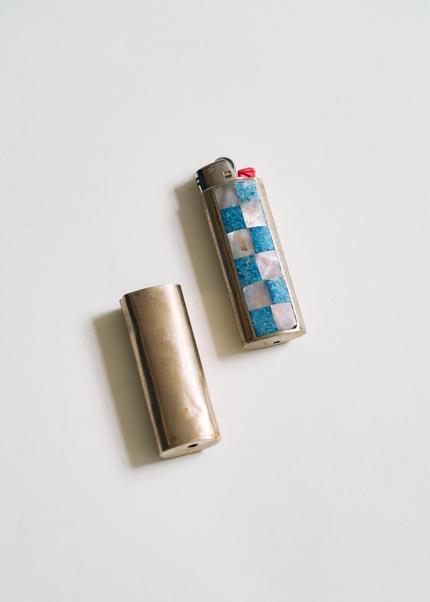 Vintage Handcrafted Sterling Inlay Lighter Covers