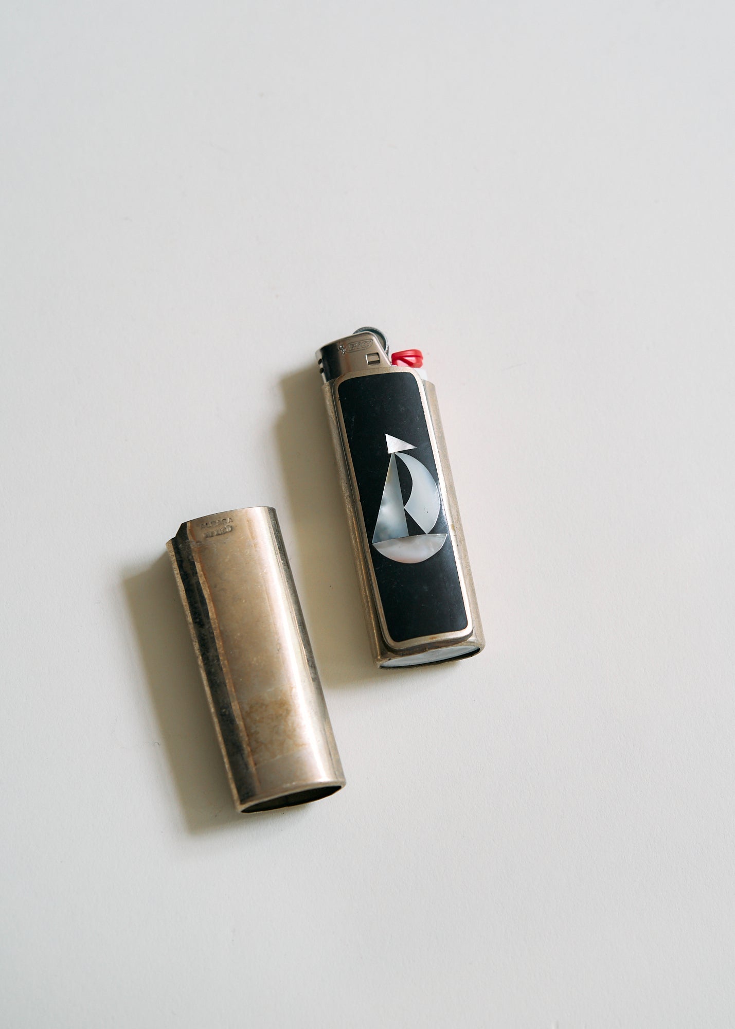 Vintage Handcrafted Sterling Inlay Lighter Covers