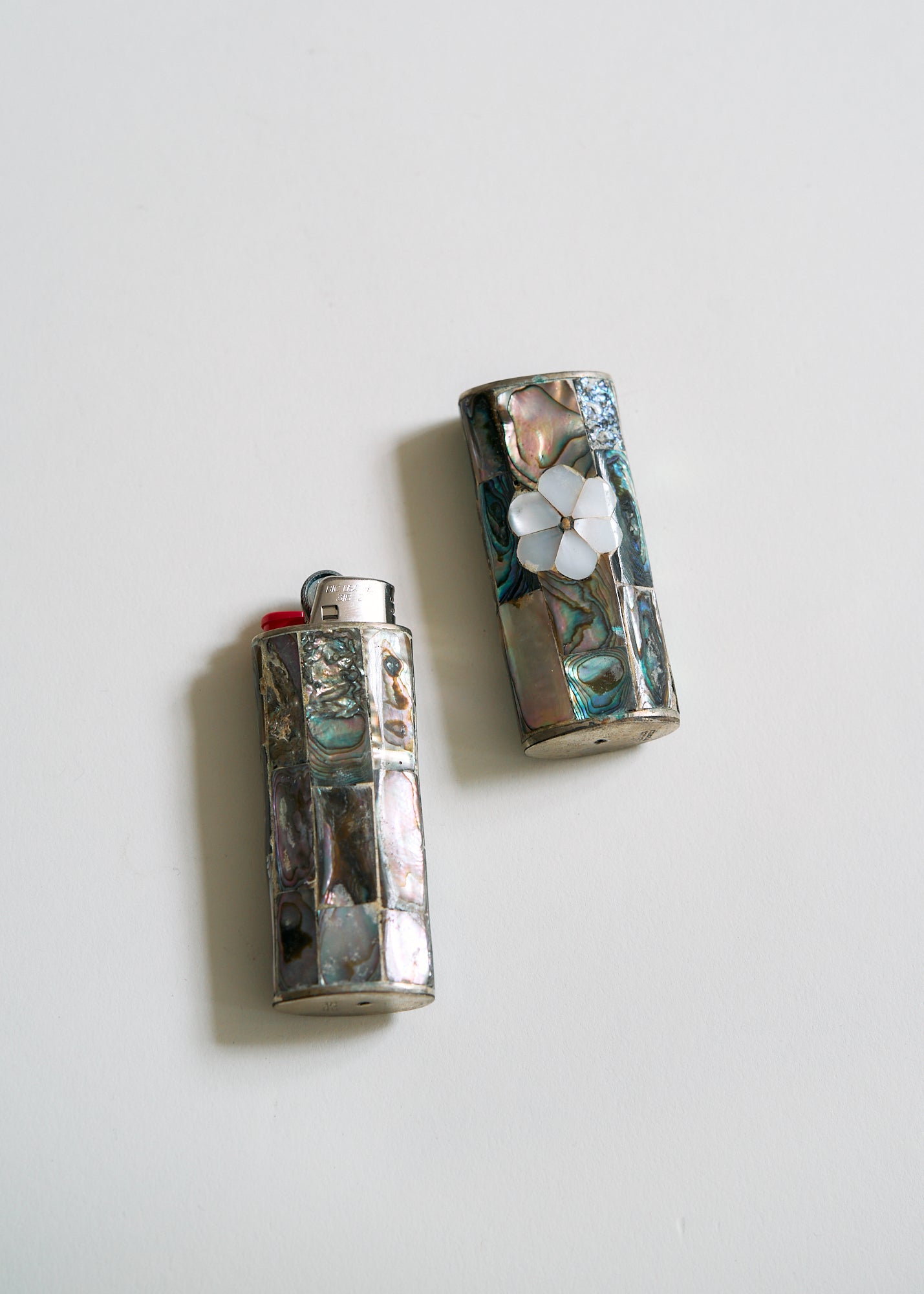 Vintage Handcrafted Sterling Inlay Lighter Covers