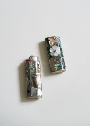 Vintage Handcrafted Sterling Inlay Lighter Covers