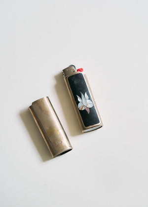 Vintage Handcrafted Sterling Inlay Lighter Covers