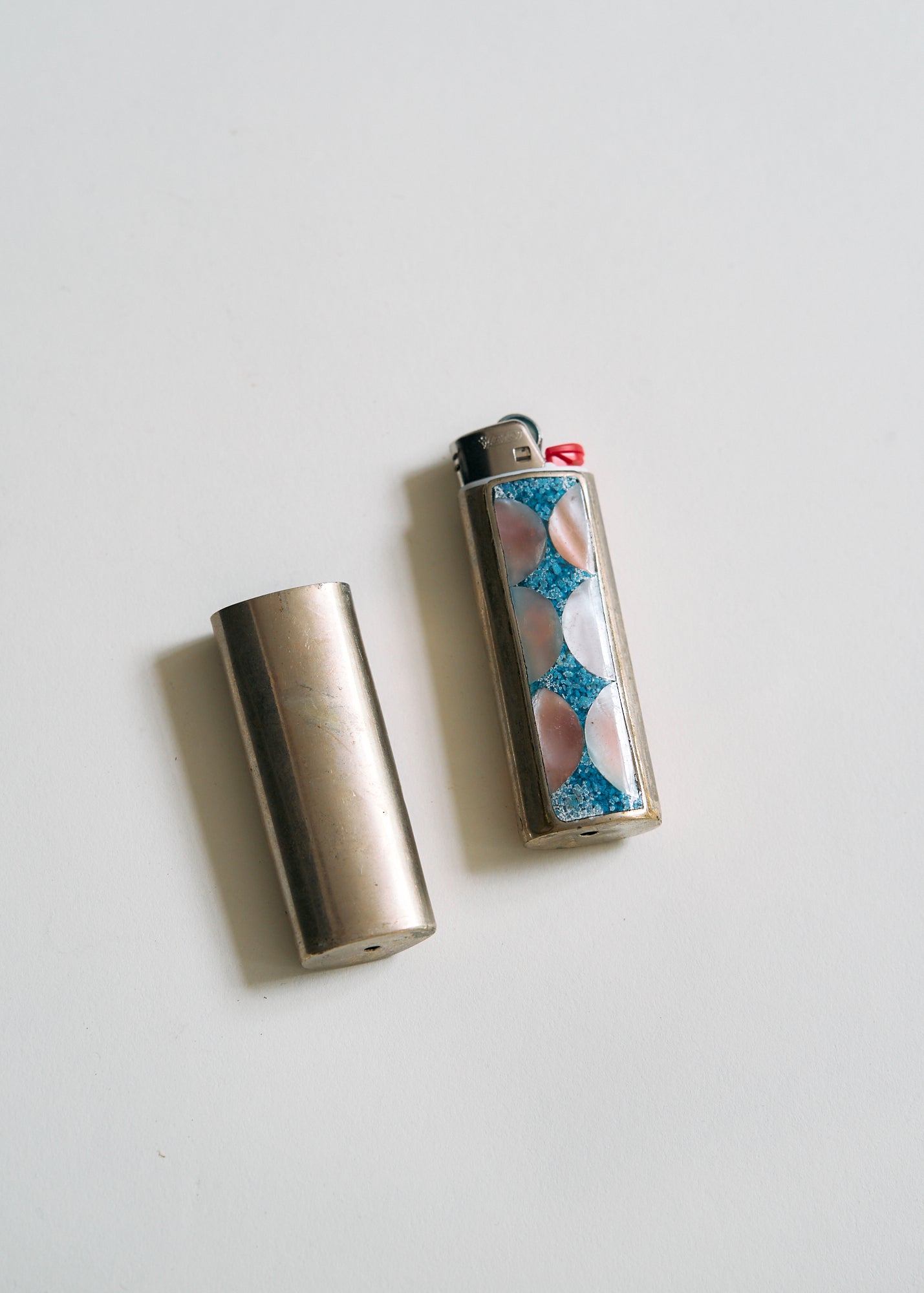 Vintage Handcrafted Sterling Inlay Lighter Covers