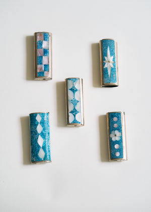 Vintage Handcrafted Sterling Inlay Lighter Covers