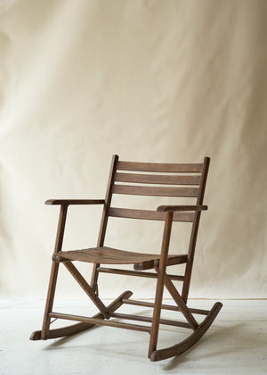 Vintage Slat Wood Folding Rocker