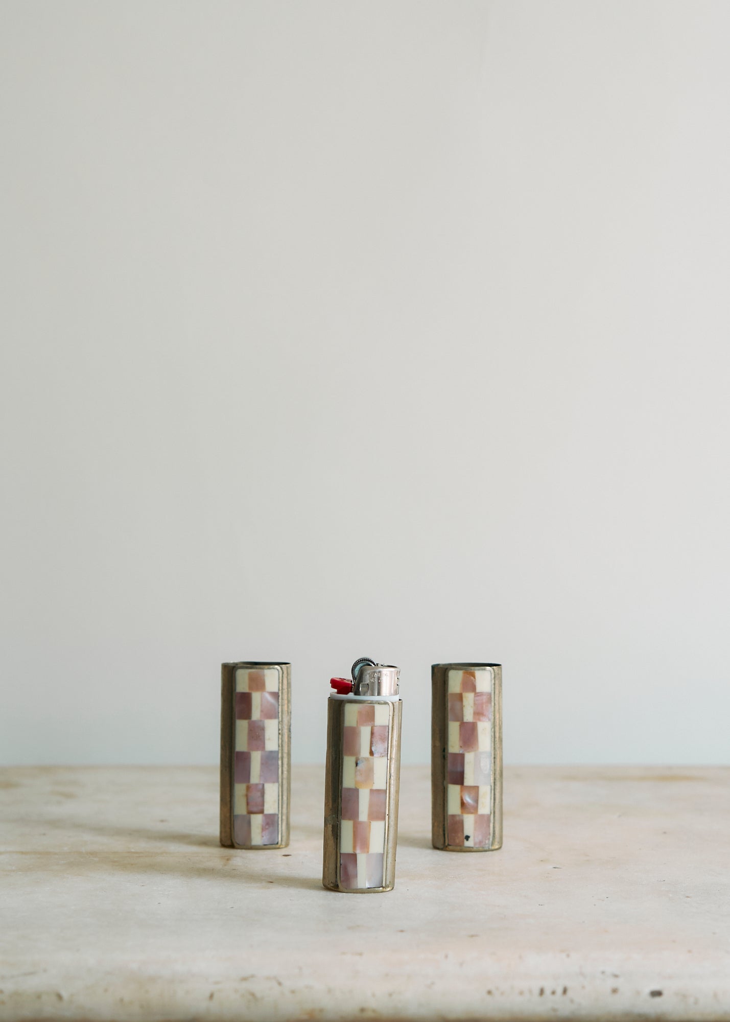 Vintage Handcrafted Sterling Inlay Lighter Covers