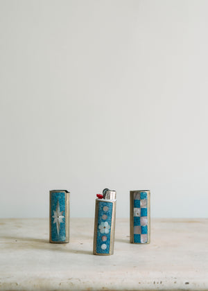 Vintage Handcrafted Sterling Inlay Lighter Covers