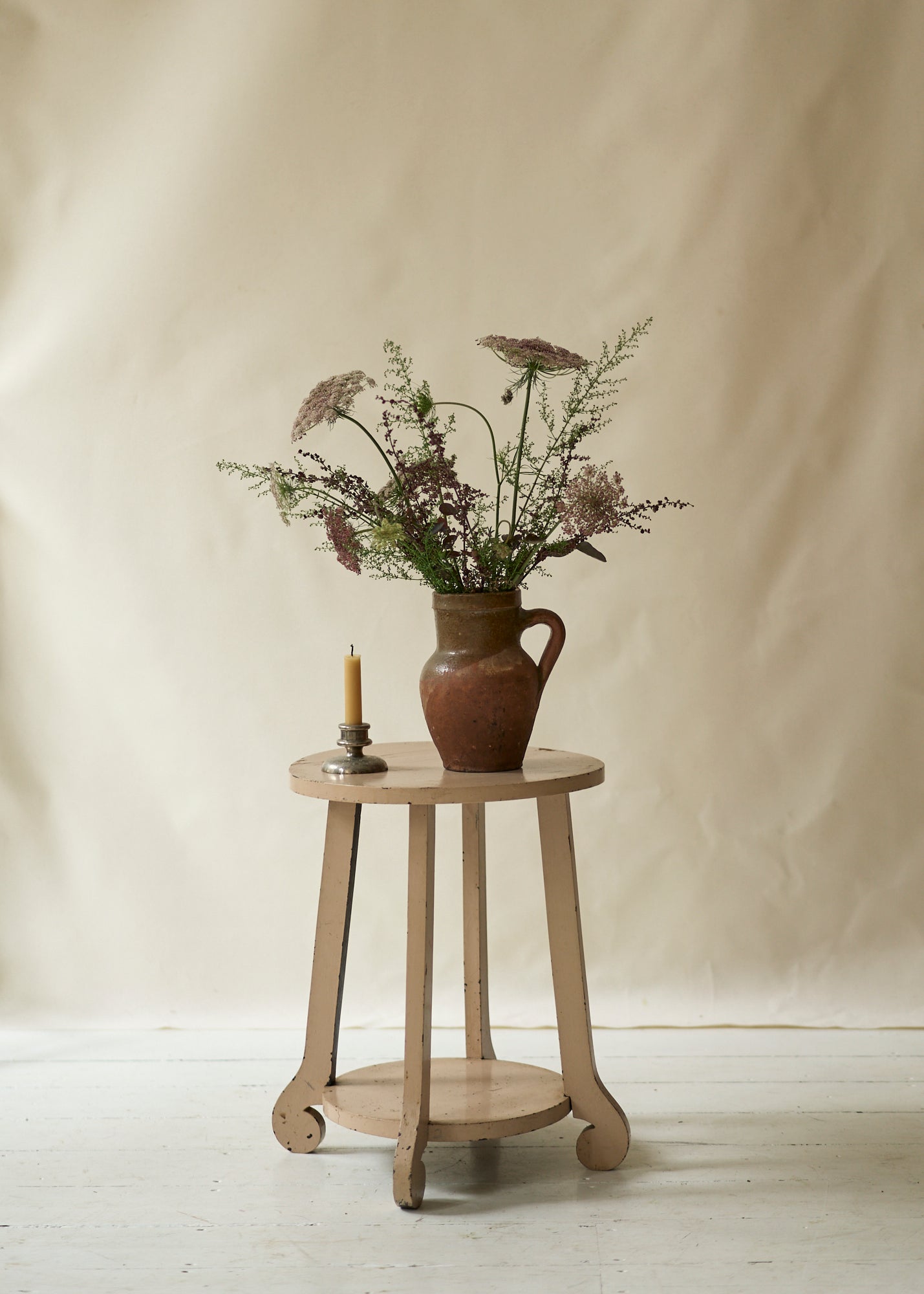 Vintage Painted Wooden Stool