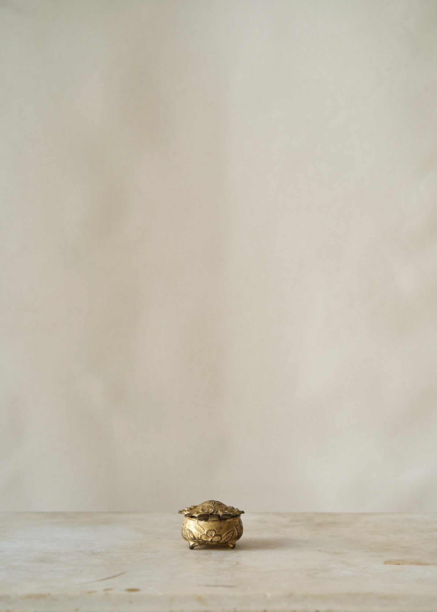 Antique Flower Trinket Jar