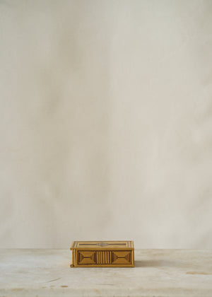Folk Art Wooden Match Trinket Box