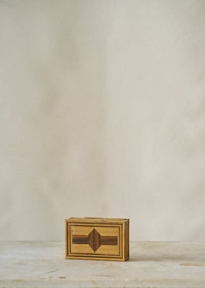Folk Art Wooden Match Trinket Box