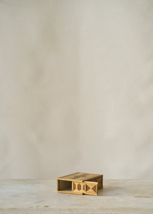 Folk Art Wooden Match Trinket Box