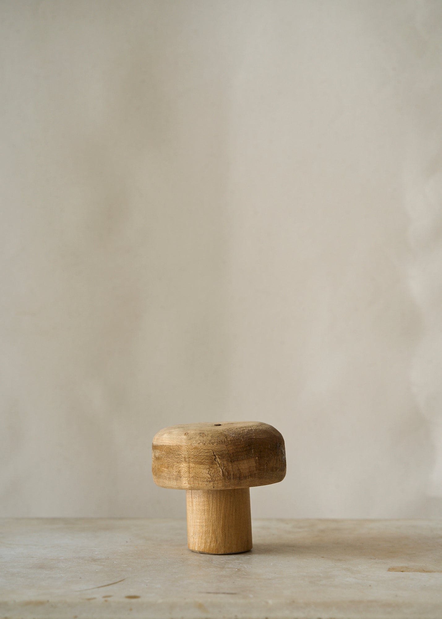 Folk Art Carved Wooden Mushroom