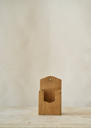 Vintage Folk Art Wooden Wall Pocket