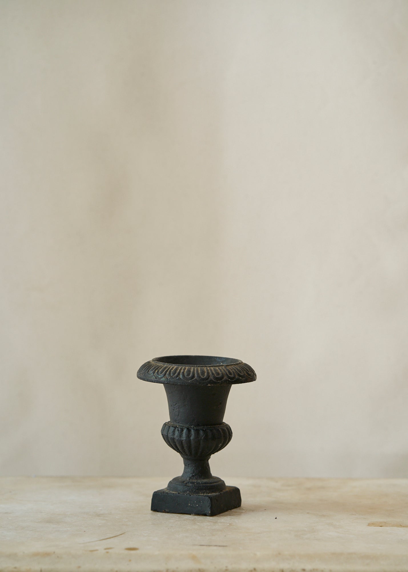 Antique Small Cast Iron Garden Urn