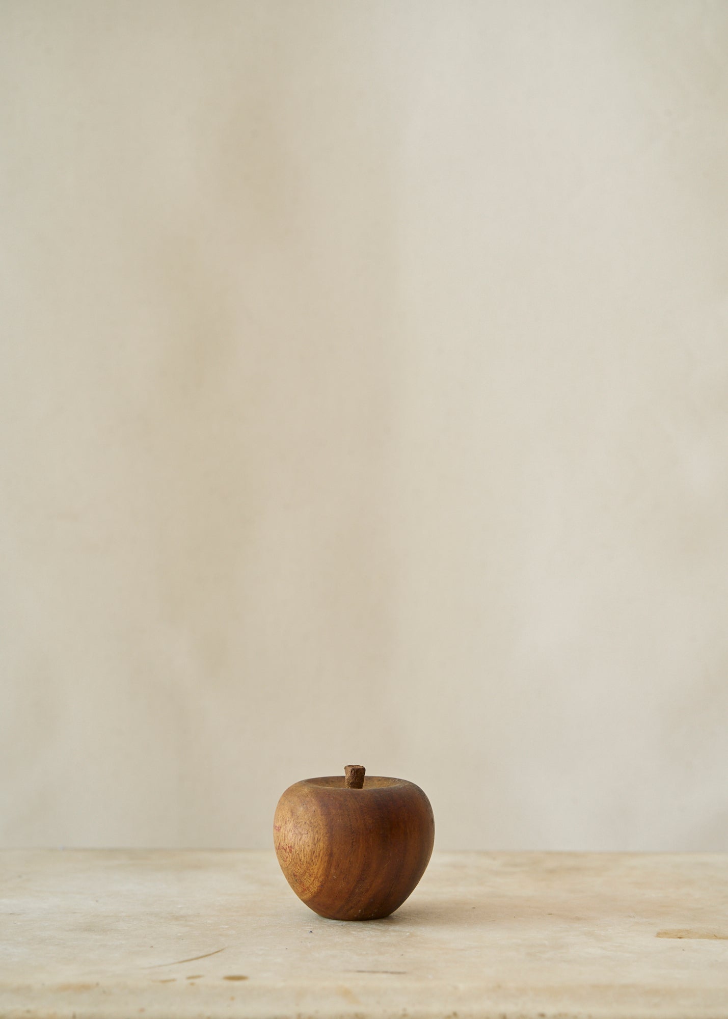 Vintage Carved Wooden Apple