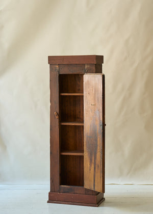 Antique Wood Folk Art Storage Cabinet