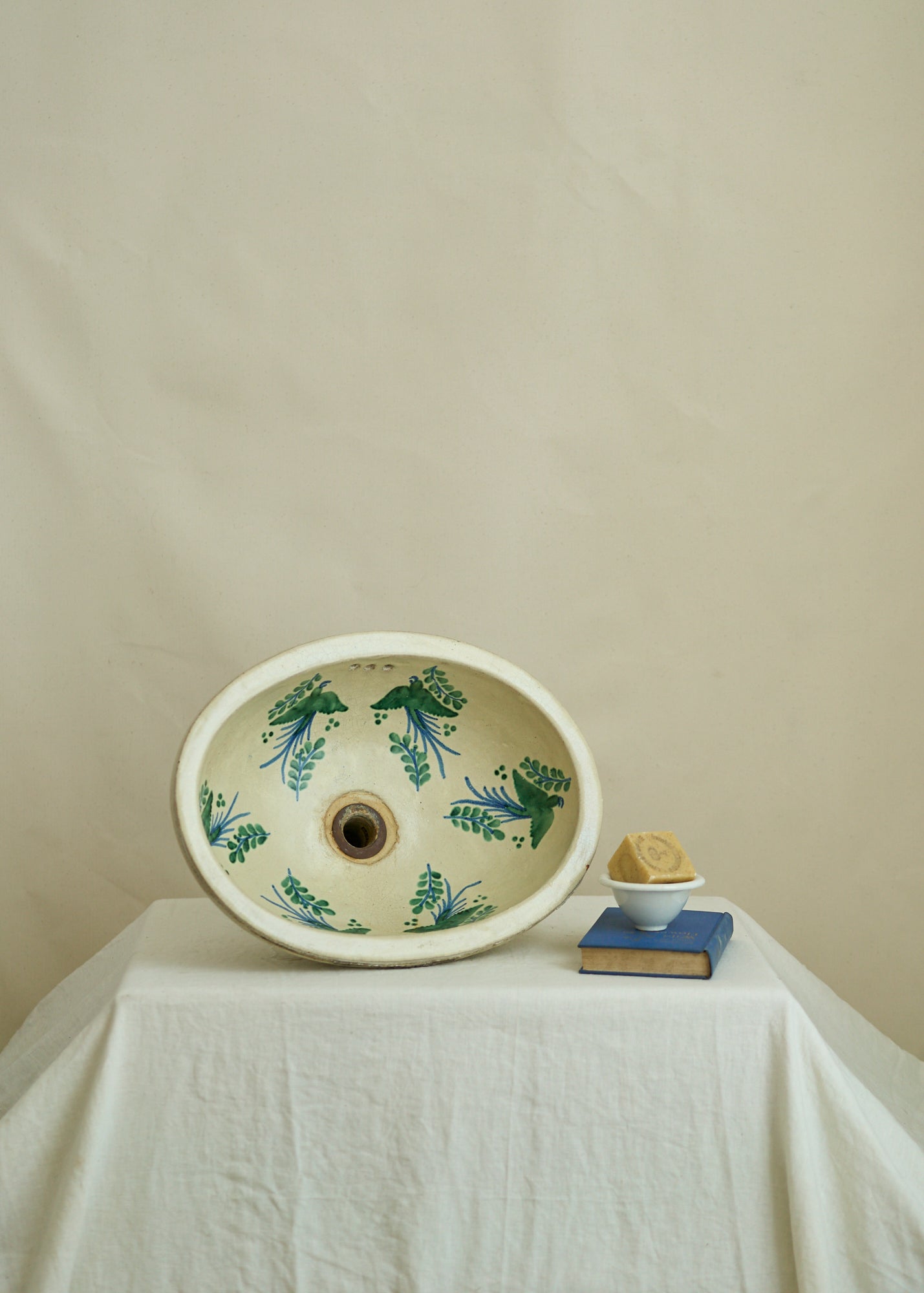 Vintage Hand Painted Ceramic Sink