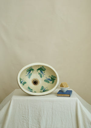 Vintage Hand Painted Ceramic Sink