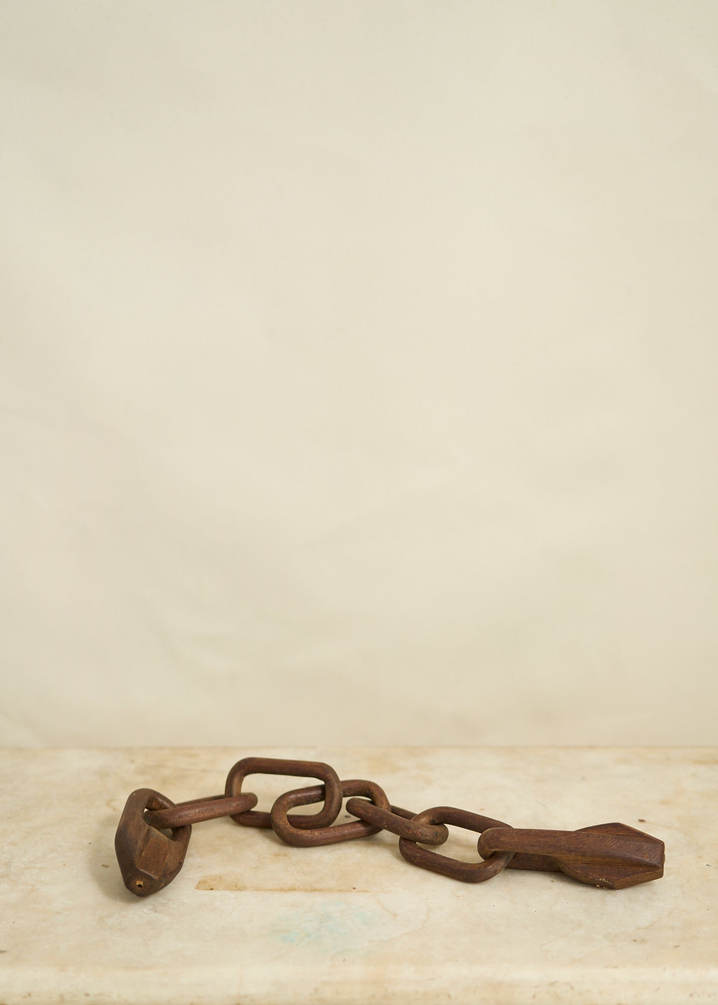 Folk Art Hand Carved Wooden Chain