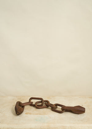 Folk Art Hand Carved Wooden Chain