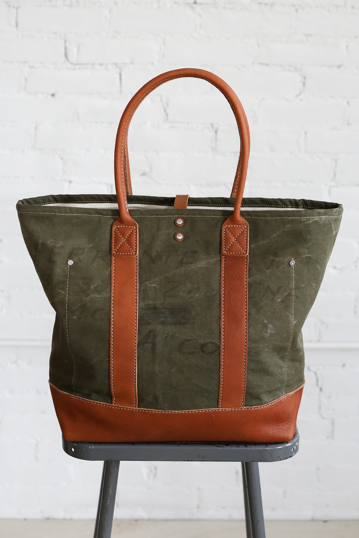 WWII era Salvaged Canvas Tote Bag