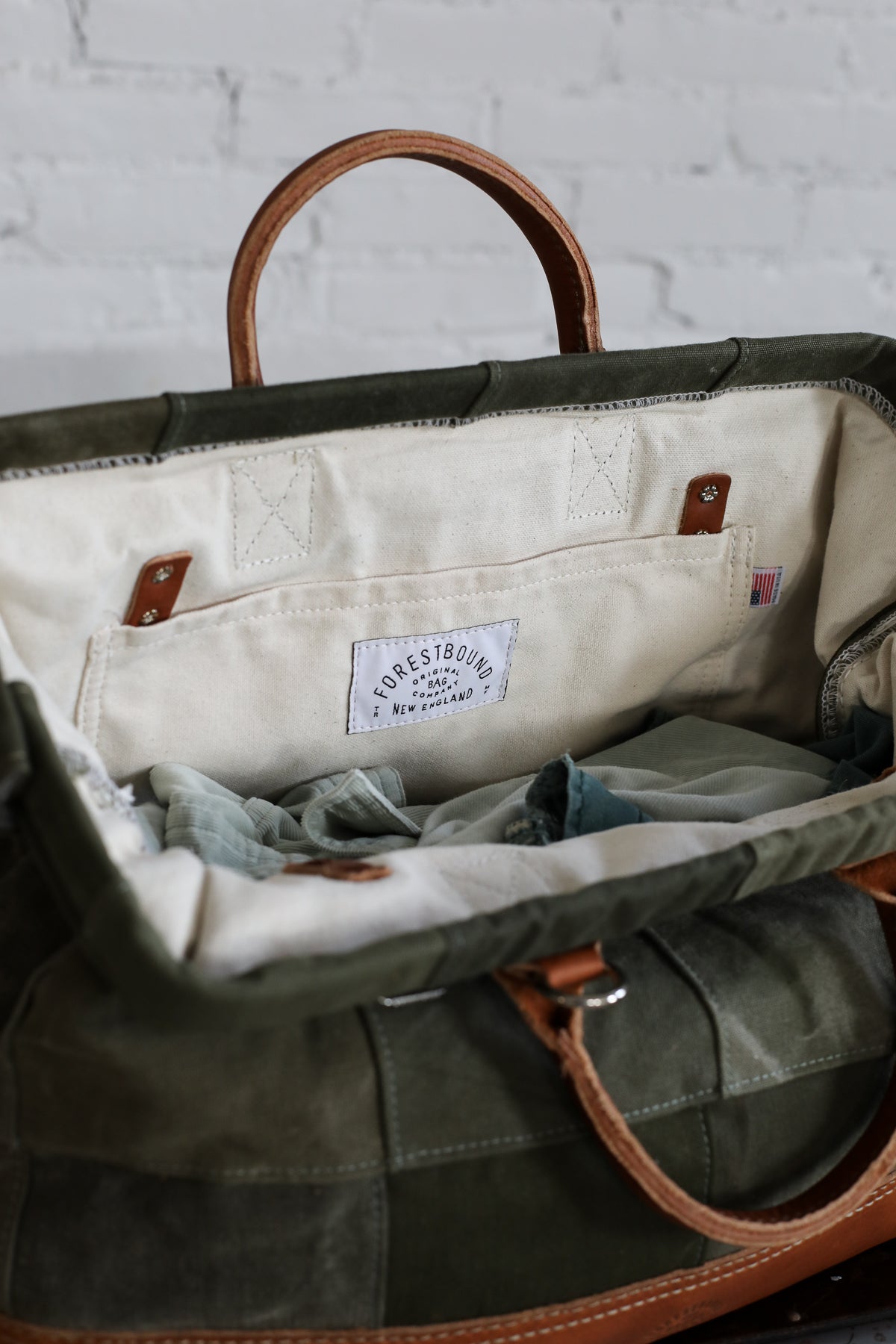 WWII era Salvaged Canvas Patchwork Carryall