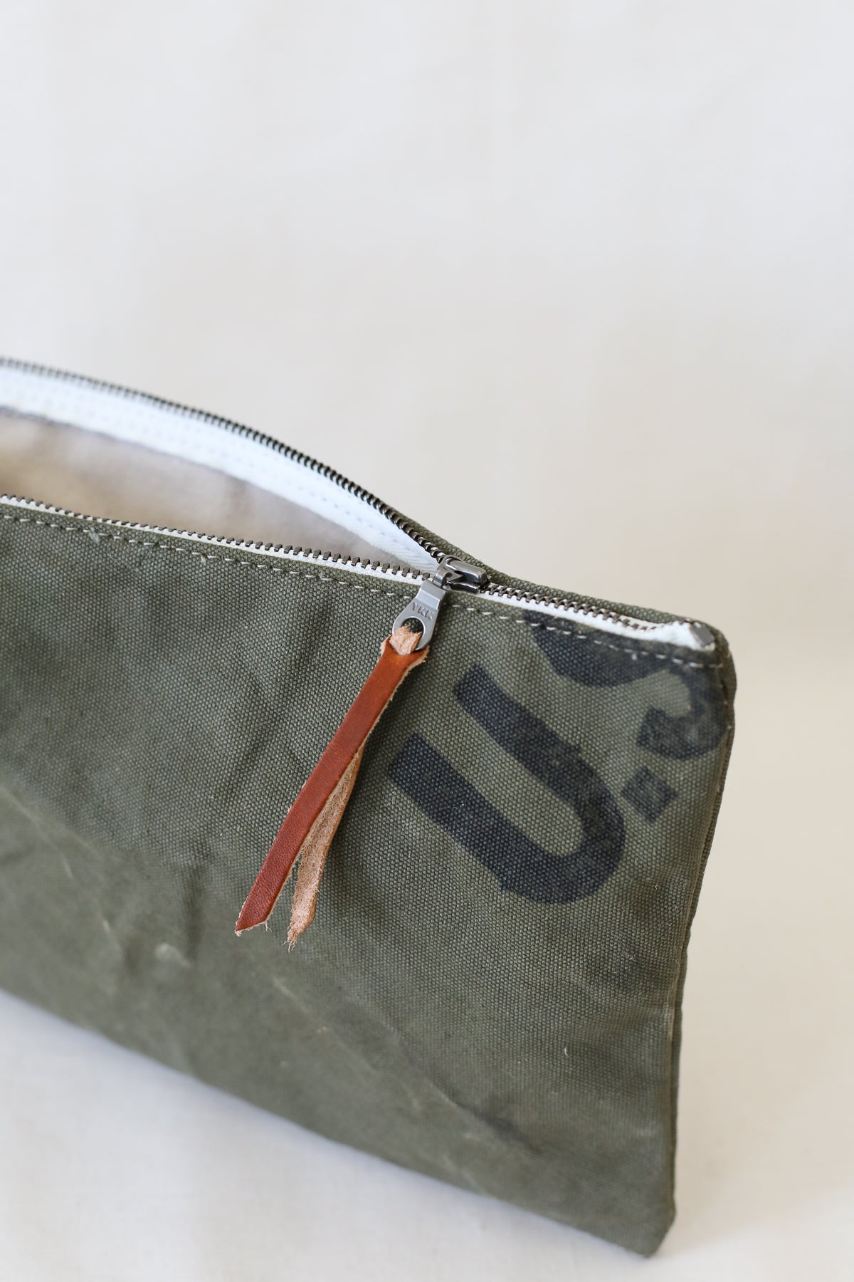 1940's era Salvaged Canvas Utility Pouch