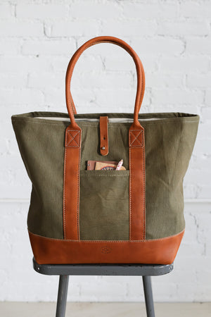 WWII era Salvaged Canvas Tote Bag