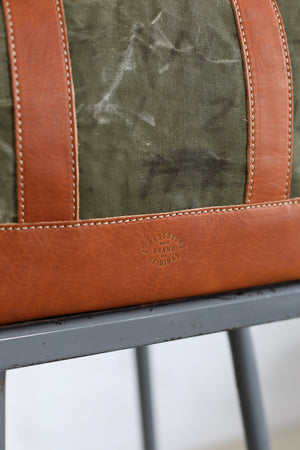 WWII era Salvaged Canvas Tote Bag