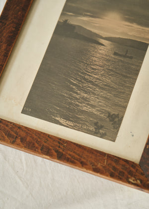 Antique Sunset Print in Wood Frame