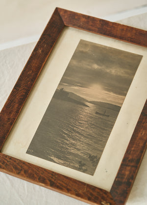 Antique Sunset Print in Wood Frame