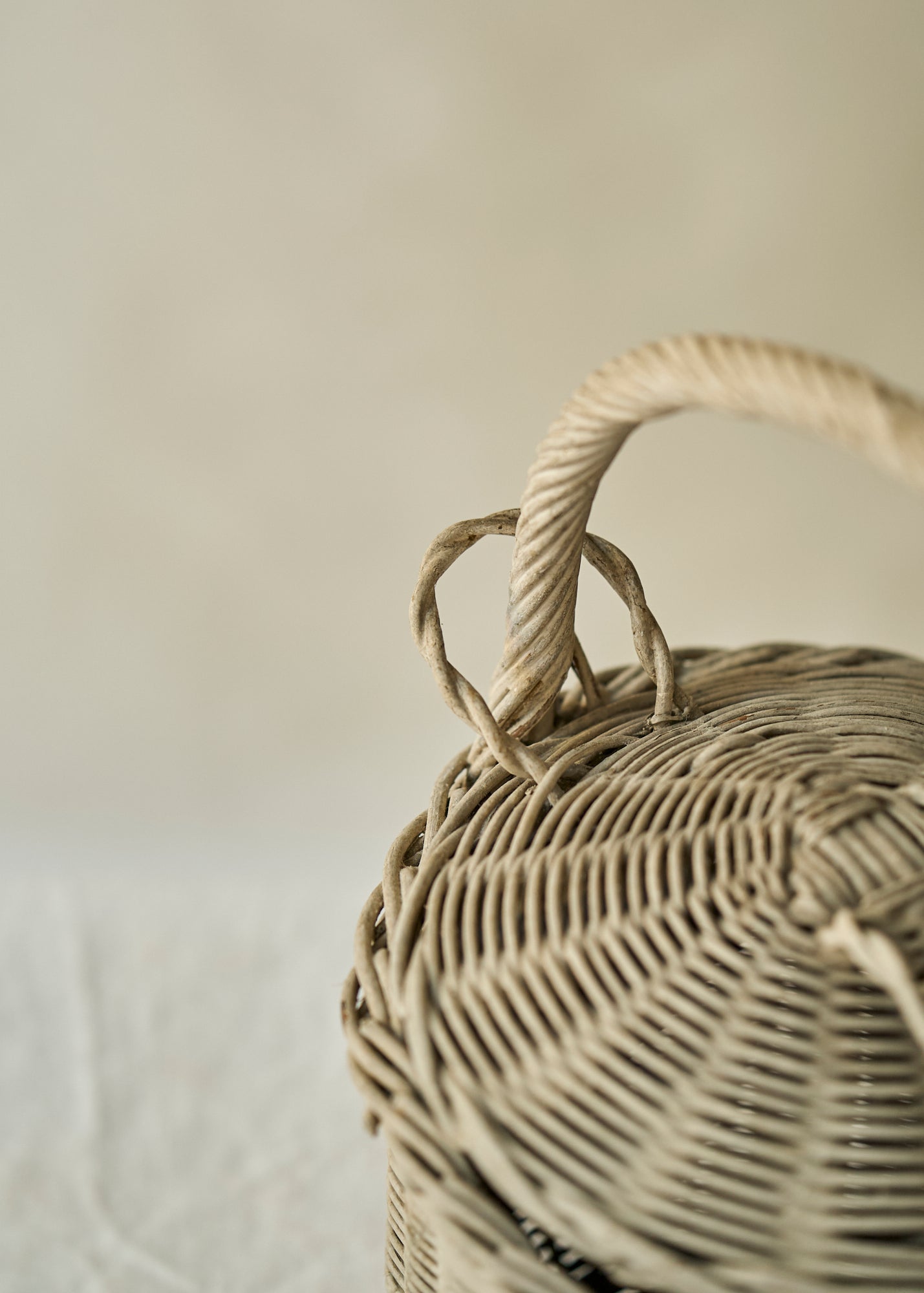 Vintage Woven Basket with Lid