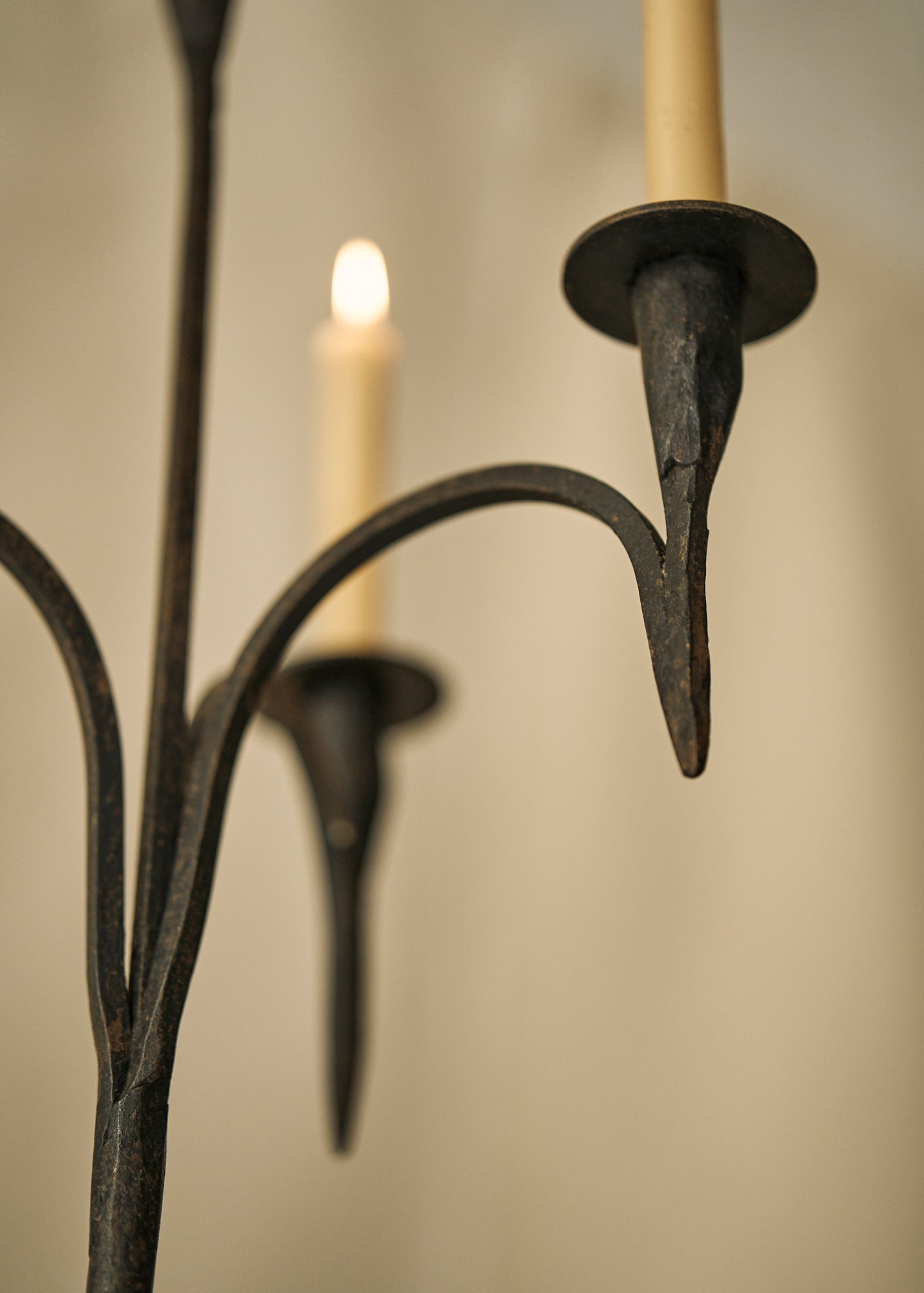 Antique Wrought Iron Candle Holder