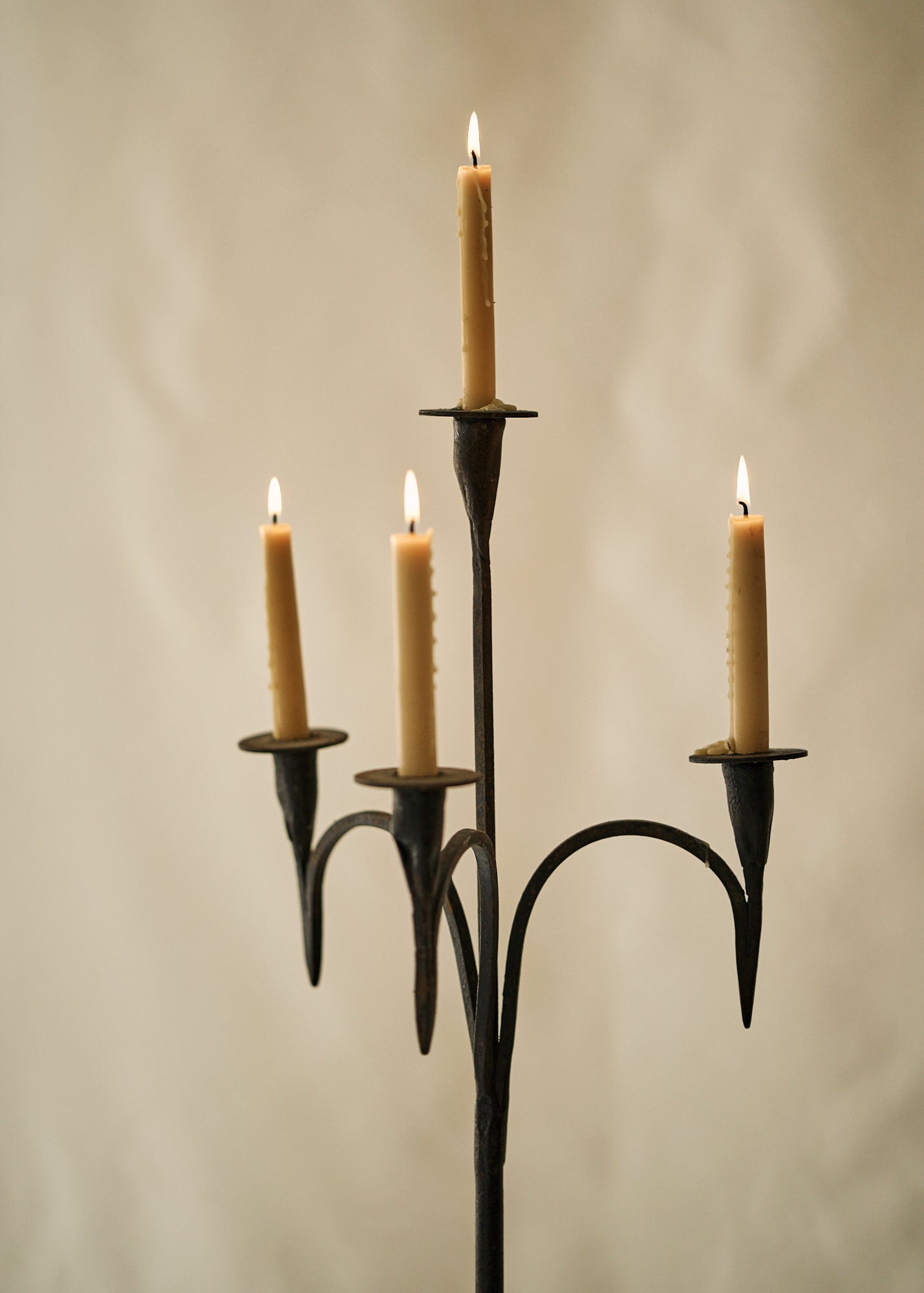 Antique Wrought Iron Candle Holder