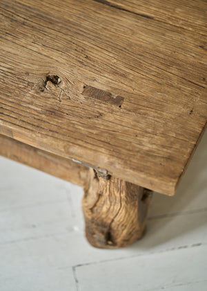 Antique Handmade Rustic Wood Coffee Table