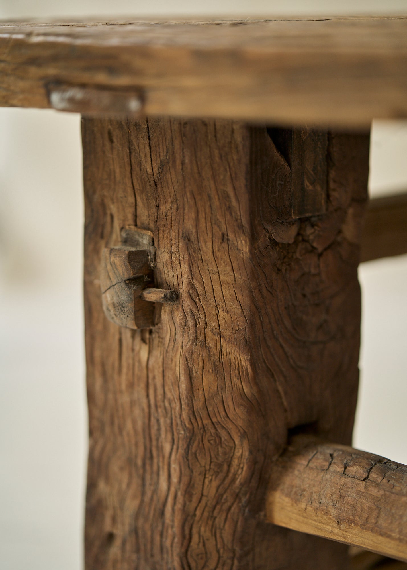 Antique Handmade Rustic Wood Coffee Table