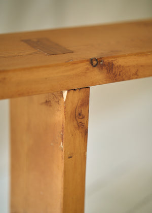 Mid Century Slim Pine Bench