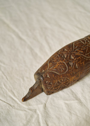 Antique Folk Art Carved Wood Wall Pocket
