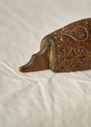 Antique Folk Art Carved Wood Wall Pocket